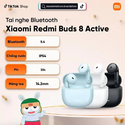 Tai nghe Bluetooth Xiaomi Redmi Buds 8 Active BHR08JTGL/ BHR08JUGL/ BHR08JPGL (Sản phẩm không đi kèm cáp sạc)