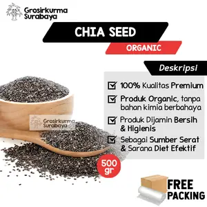 Organic Black Chia Seed 500Gr Premium Rasa Nikmat Dijamin Bersih Higienis Untuk Diet Ketogenic Keto