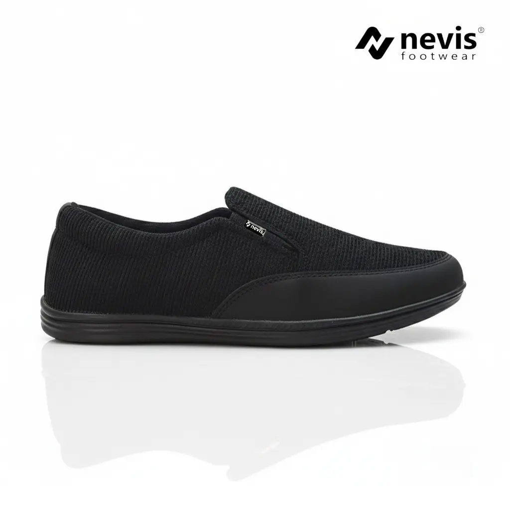 NEVIS Sepatu Pria Slip On Original NVS 02 - Sepatu Kerja Kantor Casual Santai Tanpa Tali Murah Berkualitas Coklat Hitam Flat Shoes Canvas Flexible Kasual