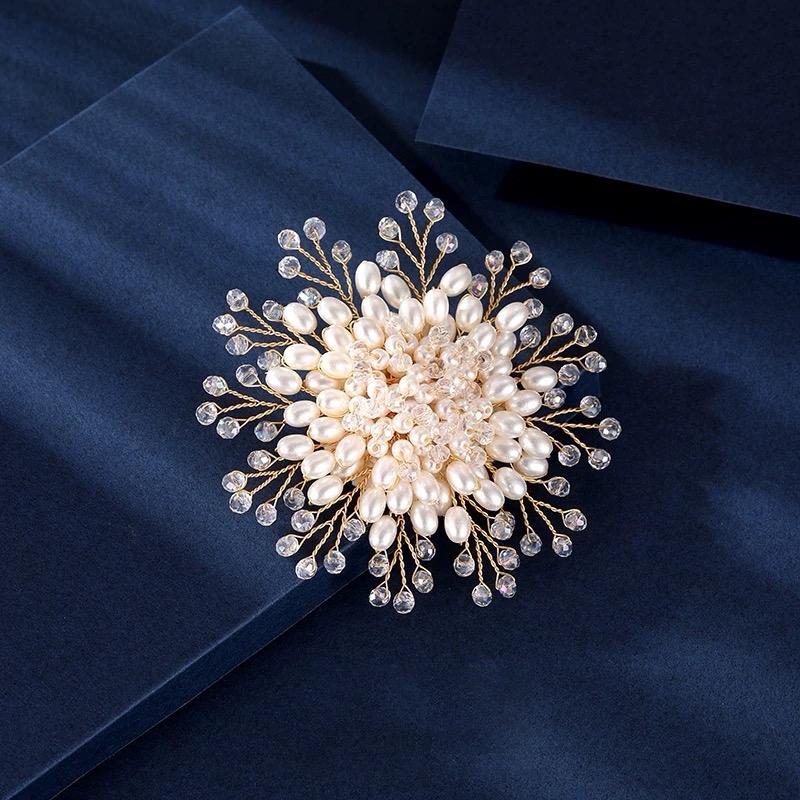 (Bebas beli 2 dapat bonus) B35 Bross hijab mutiara snowflake mewat titanium Korea original 8