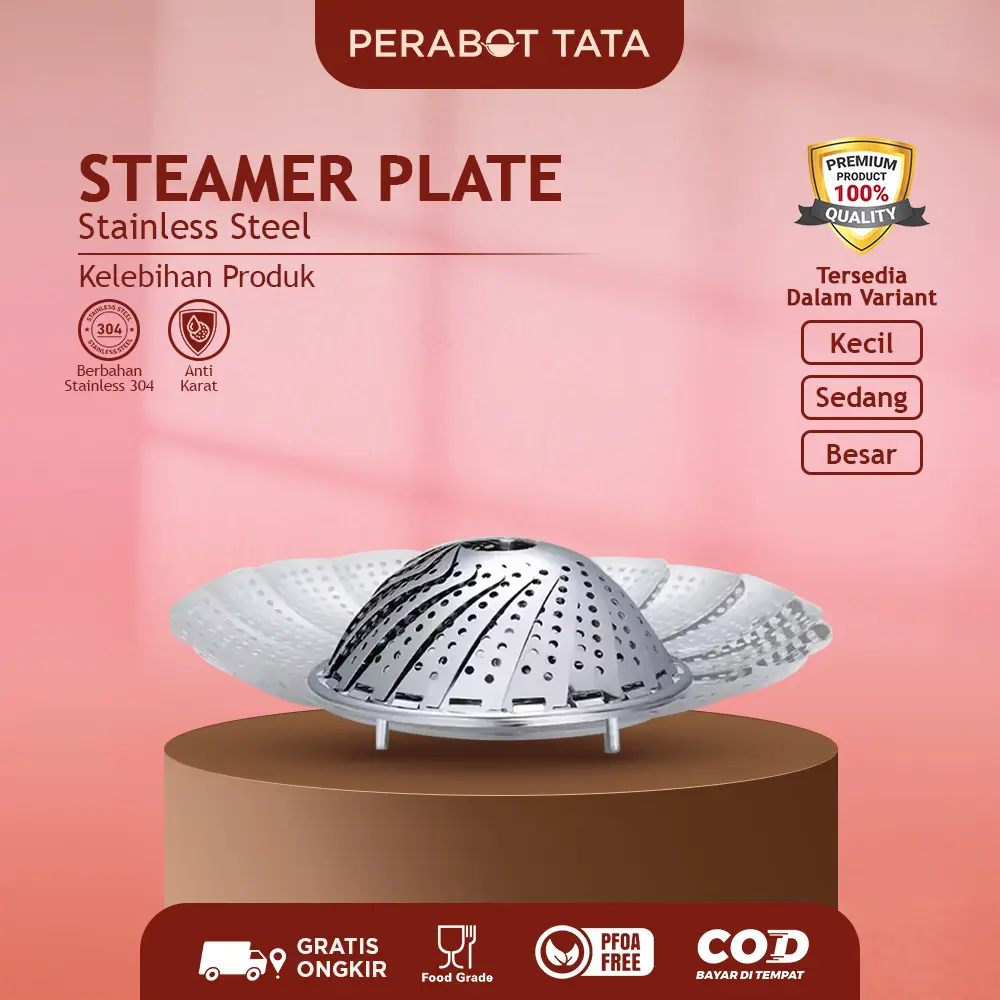 Tatakan Kukusan Teratai Flexible Alat Kukus Kukusan Serbaguna Alat Kukus Stainless Steel