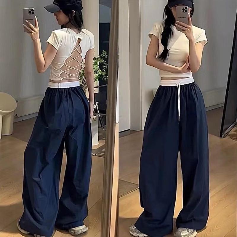 [DEAL MỚI - 2 Phiên Bản Chiều Dài] Quần Kaki Gió Hàn Phối Cạp Trắng Thể Thao Dánh Suông Ống Rộng Siêu Hot_333