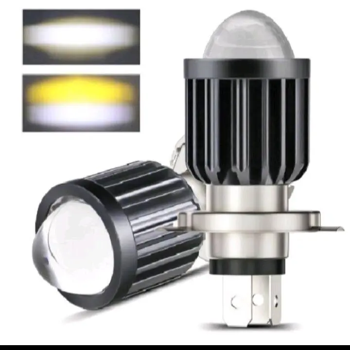 LAMPU LED H4 DUA WARNA PUTIH KUNING 12 volt sampai 24 volt  (1 lampu ) Car Kendaraan