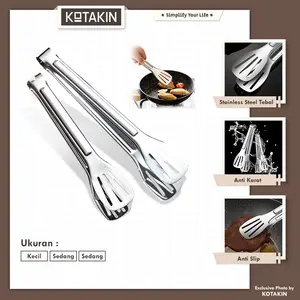 KOTAKIN Penjepit Makanan Capit Gorengan Alat Pencapit Kue Stainless Steel Klip Masak Dapur Serbaguna