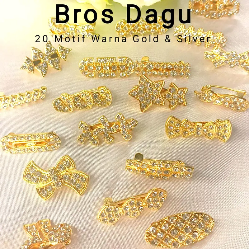 20 BROS DAGU KECIL ( MIX MODEL UKURAN 1,5 Cm). BROS JILBAB DAGU KECIL. 4