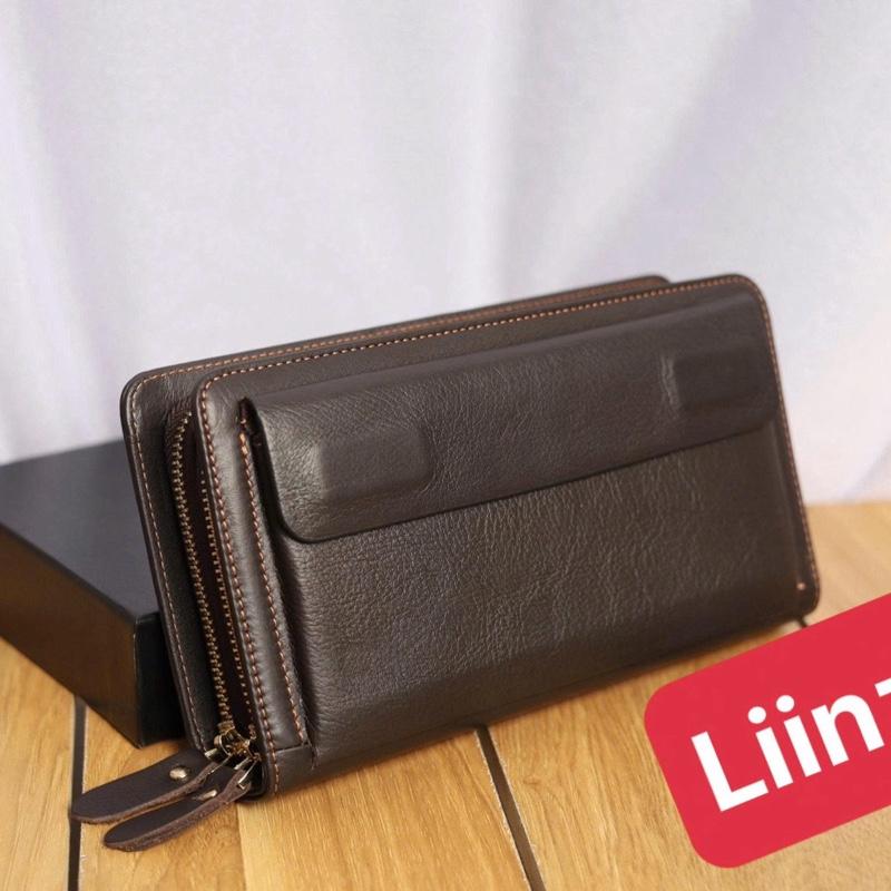 Clutch Cầm Tay Da Bò 2 khoá 6090 - Liinz