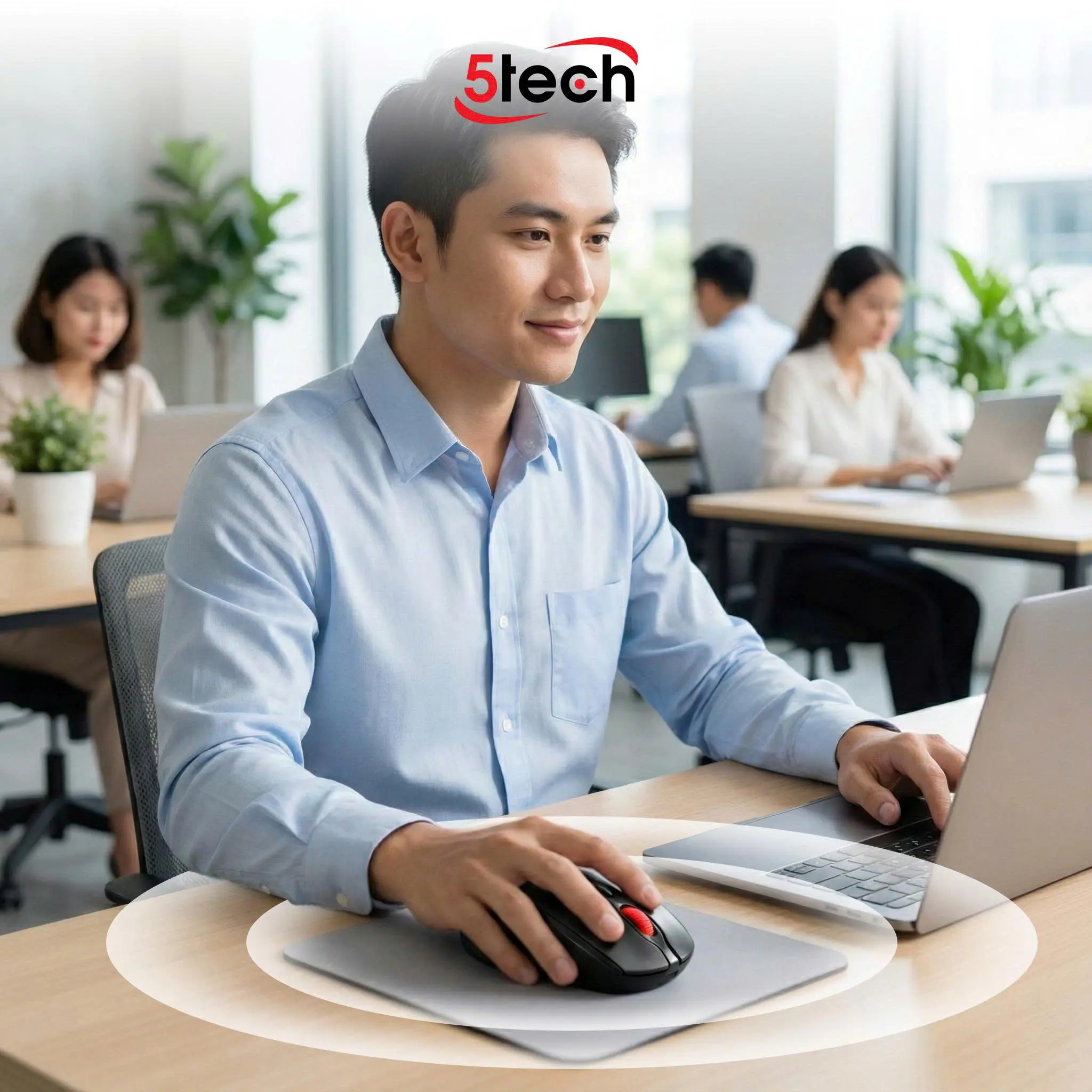 Chuột không dây 5Tech, chuột sạc pin, chuột kết nối đầu USB 2.4GHz, DPI 800-1600, chuột dành cho máy tính, laptop và những thiết bị có cổng kết nối USB 2.4GHz, chơi game mọi chế độ | BigBuy360 - bigbuy360.vn