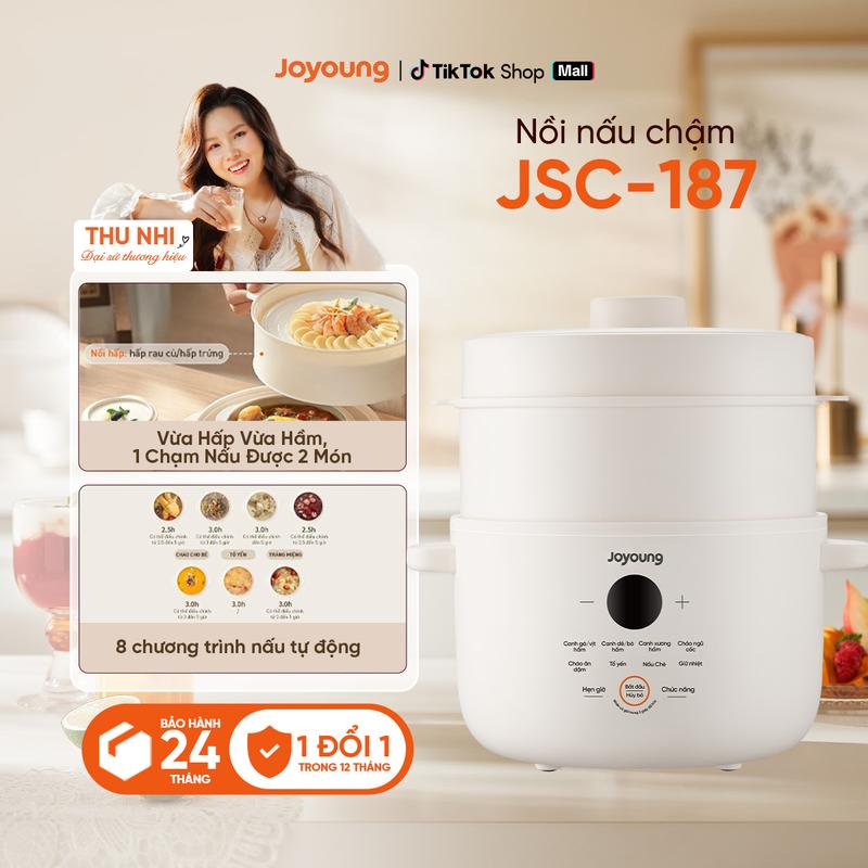 Nồi nấu chậm Joyoung JSC-187 | Dung tích 1.8L | Công suất 300W nồi điện đa chức năng, nồi nấu cháo chậm ăn dăm,chưng yến,nấu chè,hầm canh,chưng yến giúp thức ăn giữ nguyên dinh dưỡng