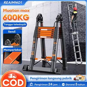 Tangga Lipat Tangga Teleskopik Tangga Portable Tangga Lipat Multifungsi 1.7/2.1/2.5/2.9M Portabel Tangga Teleskopik Tanpa Siku Tangga Lipat Berbahan Paduan Aluminium