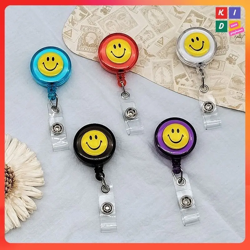 Retractable Smile Emoji Reel Yoyo Badge Clip Yoyo String