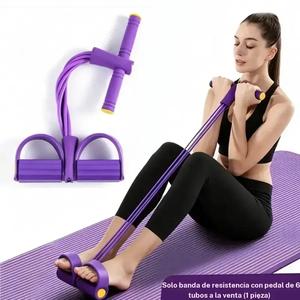 1 pieza banda de resistencia mejorada de 6 tubos, cuerda de tracción resistente con agarre cómodo, banda de ejercicio morada para gimnasio en casa, equipo de entrenamiento de fuerza y fitness