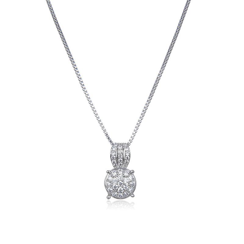 HYL JEWELRY Kalung Titaniun Rantai Emas Putih Perhiasan perak Imitasi 18K 39n 3