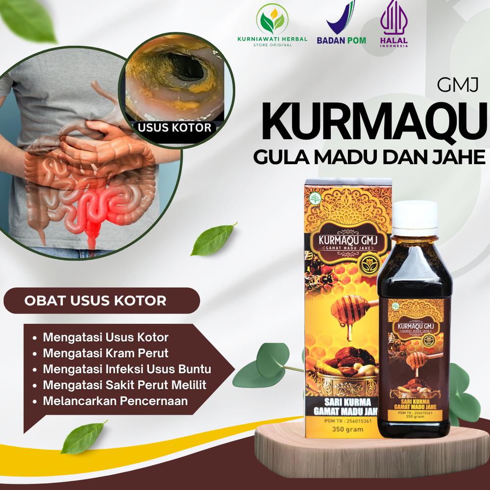 Kurmaqu Untuk Usus Kotor Kram Perut Infeksi Usus Buntu Melancarkan Pencernaan 350gram Sari Kurma Madu Dan Jahe