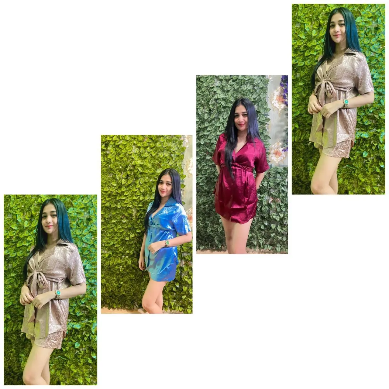 Setelan satin  Wanita Celana Panjang