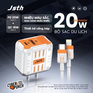 Bộ sạc PD Mechapunk 20W GaN, Tương thích với điện thoại 15 / 16 / 17 Pro Max, Đầu sạc nhanh, Đầu sạc 14 / 13 / 12, JSTH