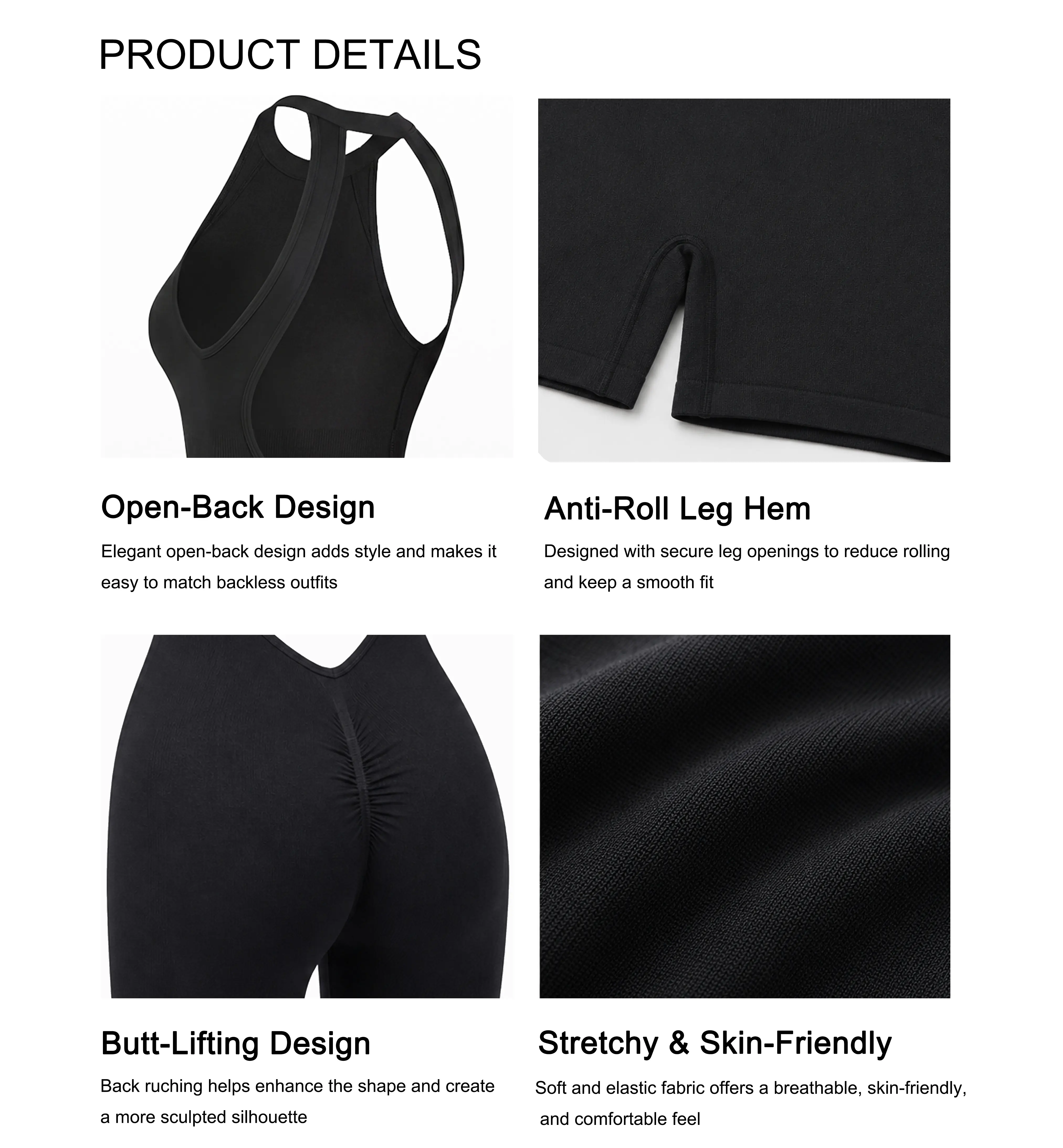 Hottie Diary] All-in-One Sculpting Romper with Gem-Shaped Open 