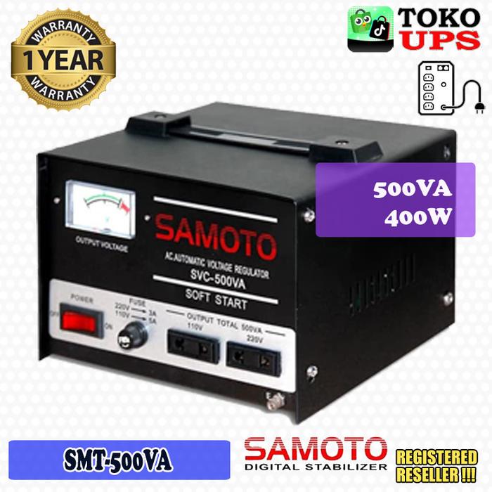 Gambar Stabilizer Samoto SMT-500 500VA dengan Sistem Automatic Servo Motor Control - Bubble dari TokoUPS Kota Administrasi Jakarta Pusat Tokopedia