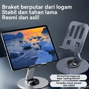(ZM-0113H) Desktop Stand full metal holder / Phone Holder Stand Besi / Tablet Holder Stand Bahan FULL metal besi Bracket mobile phone standing handphone  Rotasi 360 bisa putar bisa lipat