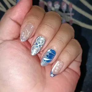 Kuku Palsu Cat Eye Pendek Premium Ukuran Penuh XS/S/M 10PCS/SET Aksesoris Nail Art