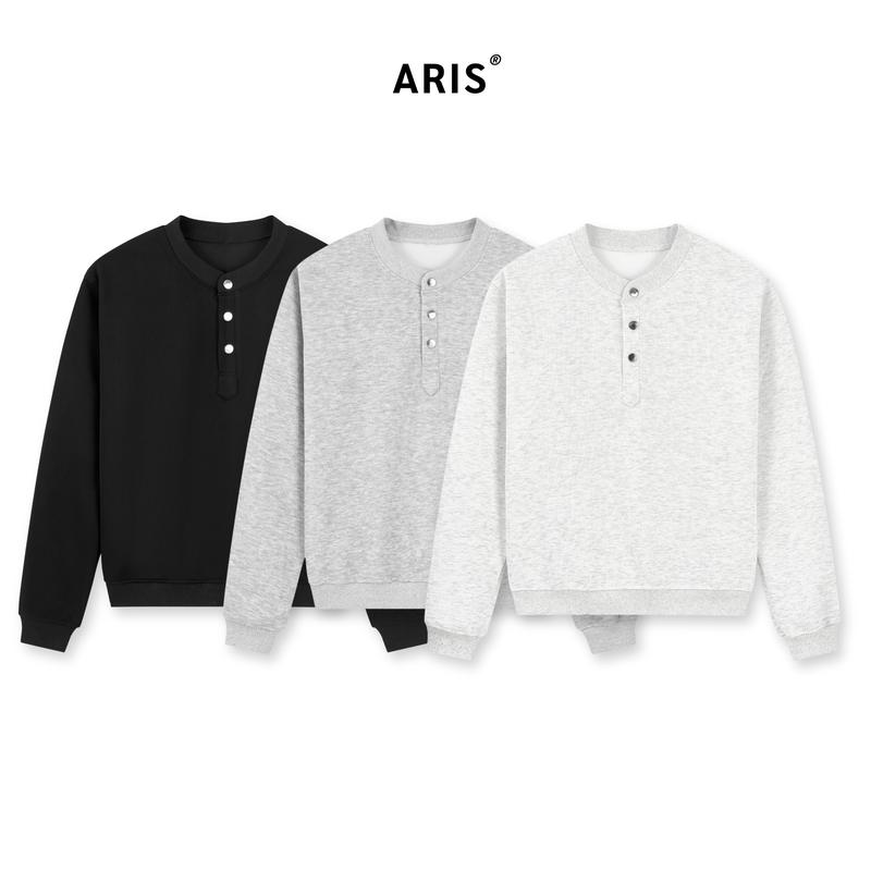   DEAL MỞ BÁN  Áo sweater trơn cổ tàu ARIS.STU Sweater form boxy nỉ 2 da nam nữ unisex local brand SWT03 