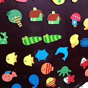 TAIYO Magnet Kulkas Anak Kayu Set RANDOM Isi 12pcs Lemari Mini Hewan Tumbuhan Aksesoris Dekorasi Hiasan