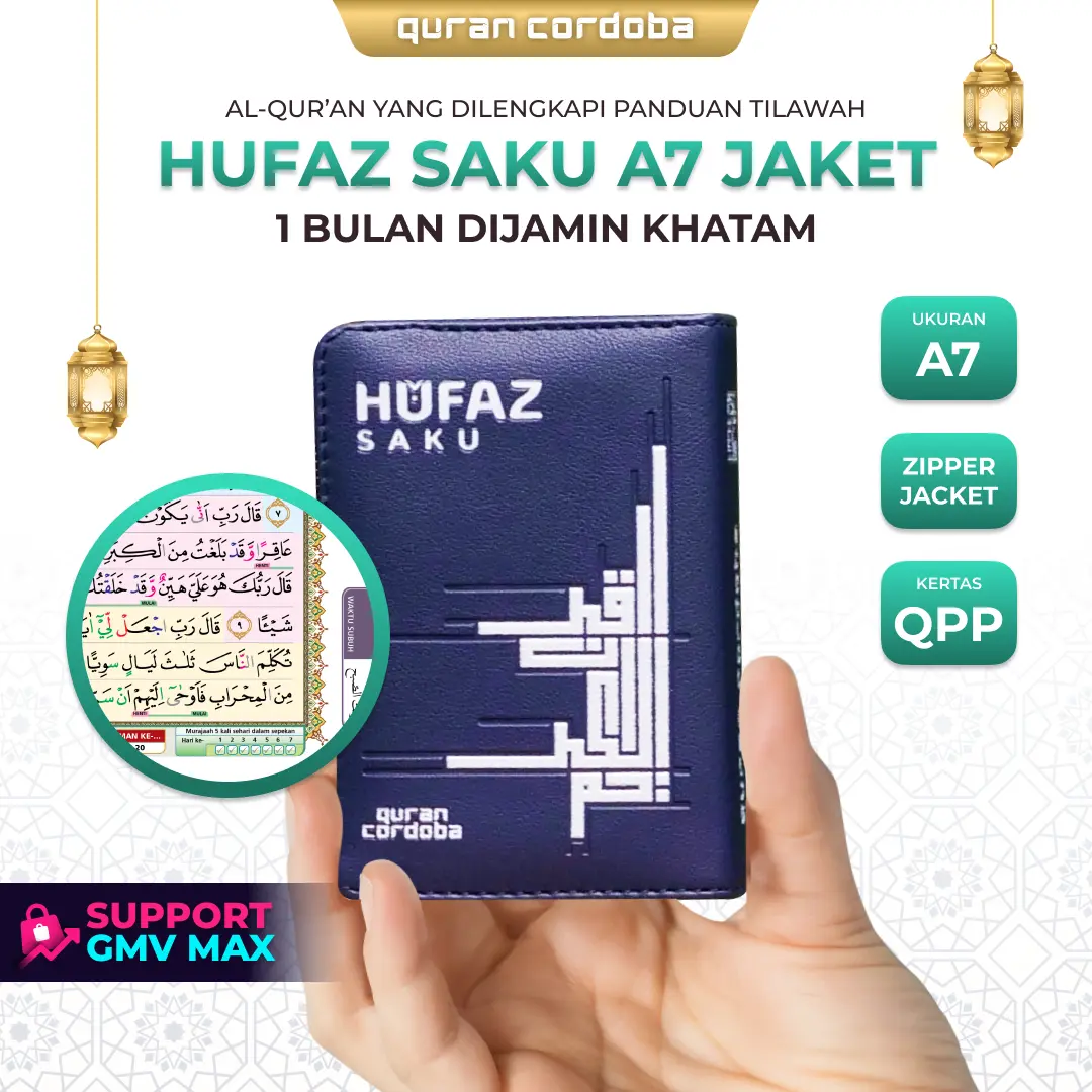 Ukuran A7 - HUFAZ SAKU COVER JAKET CORDOBA - Dilengkapi Panduan Menghafal & Panduan Tilawah 1 Bulan Khatam (Size A7)