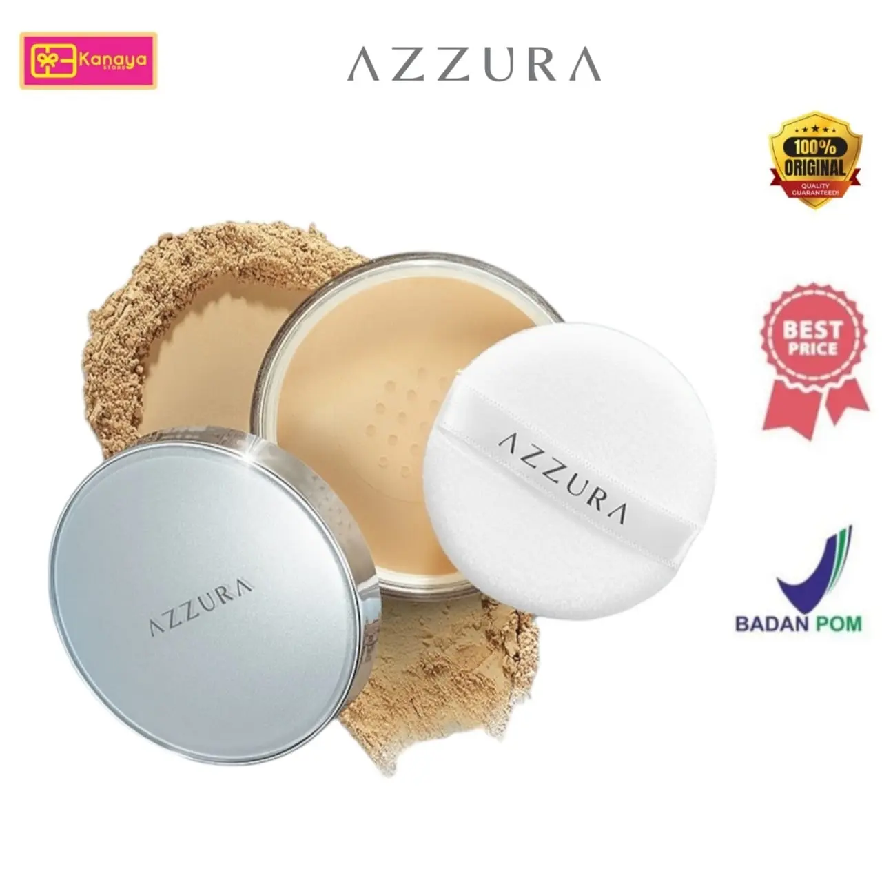 AZZURA Loose Powder Bedak Tabur smooth dan ringan