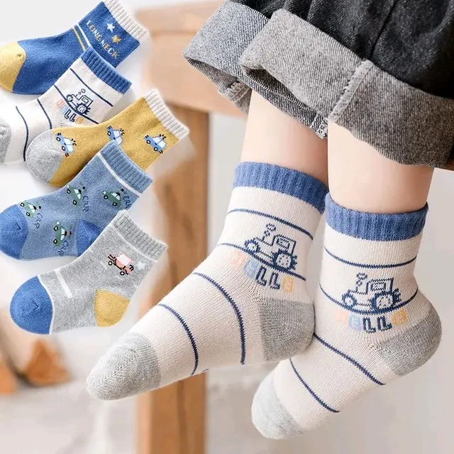 paket 6 pasang kaos kaki anak sekolah TK, SD anak cewek cowok motif karakter