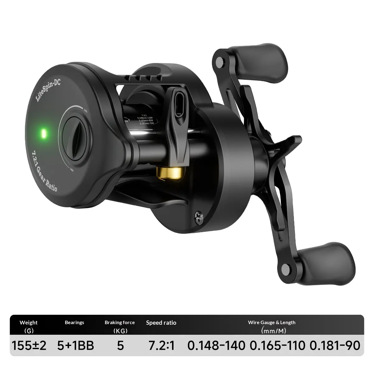 TEBEN LiteSpin DC SDC Fishing Reel with 7.2:1 Gear Ratio