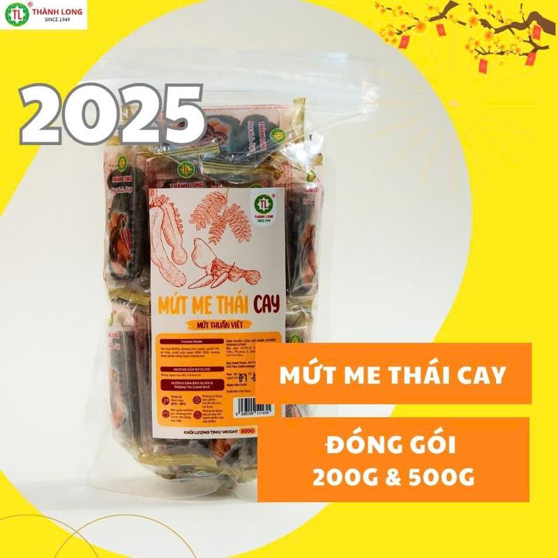 Mứt Me Thái Cay - Me Sấy Muối Ớt Thành Long - Tín Nguyễn Review Gói 200g - Mứt Me Thái Cam Thảo Chua Ngọt Thơm Ngon