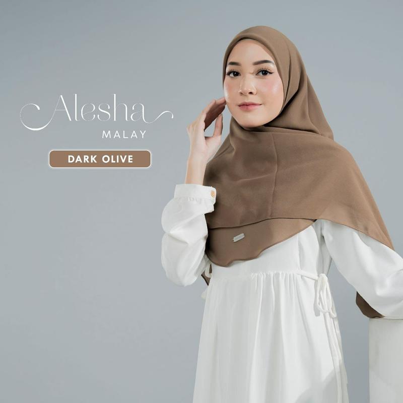 Alesha Malay by Naisha - Hijab Malay Segi Empat / hijab instan terbaru kekinian premium / Bayar Ditempat Khimar Pink Muslim Soft 3