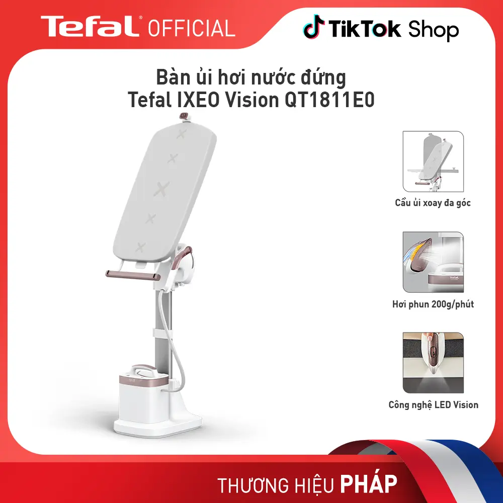 Bàn ủi hơi nước đứng Tefal IXEO Vision QT1811E0 | BigBuy360 - bigbuy360.vn Bàn ủi hơi nước đứng Tefal IXEO Vision QT1811E0 | BigBuy360 - bigbuy360.vn