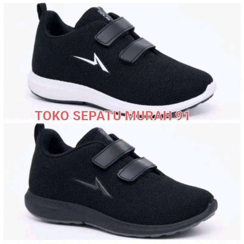 ANDO SEPATU ANAK SEKOLAH SEPATU HITAM PUTIH HITAM POLOS SEPATU PEREKAT PRIA WANITA TERLARIS Fashion