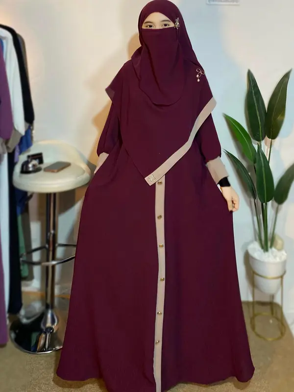 PARAYOU - Abaya Hana Set Hijab Pashmina Free Cadar Gamis All Size Seragaman Syari Dress Mewah Muslim Lebaran 2025 Dewasa Remaja Pesta Airflow Maxi Kondangan Crinkle Simple Wanita Ceruty Hitam 0