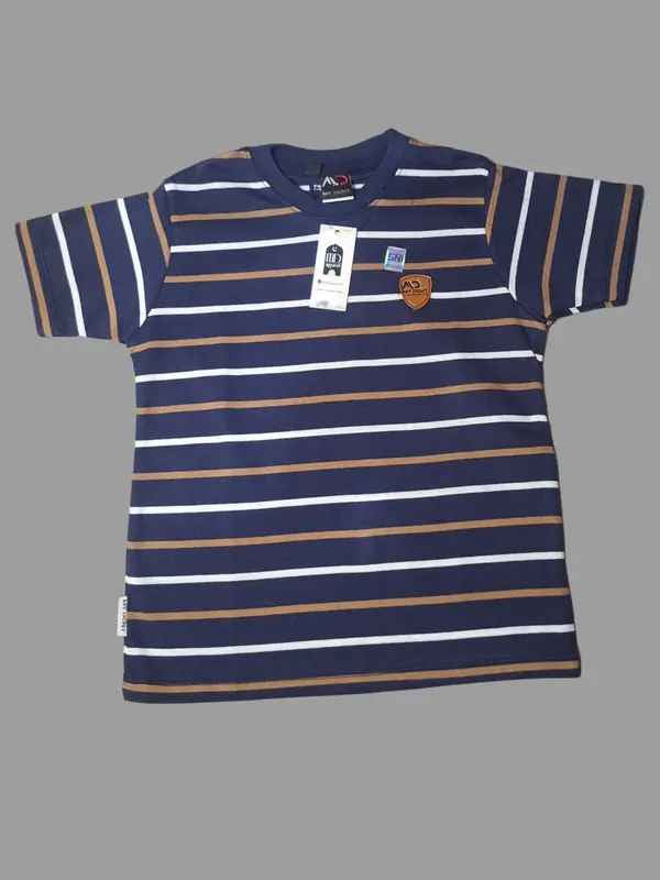 MDKIDS Baju kaos Anak Strip Salur Mozza Bahan Catton Premium Usia 1 2 3 4 5 6 7 Tahun II Kaos Anak Laki-Laki Perempuan Katun 2
