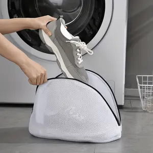 1Pc Oval Shoe Washing Machine Bag Suitable for All Shoe Types,and Can Be Put Into The Washing Machine for Use