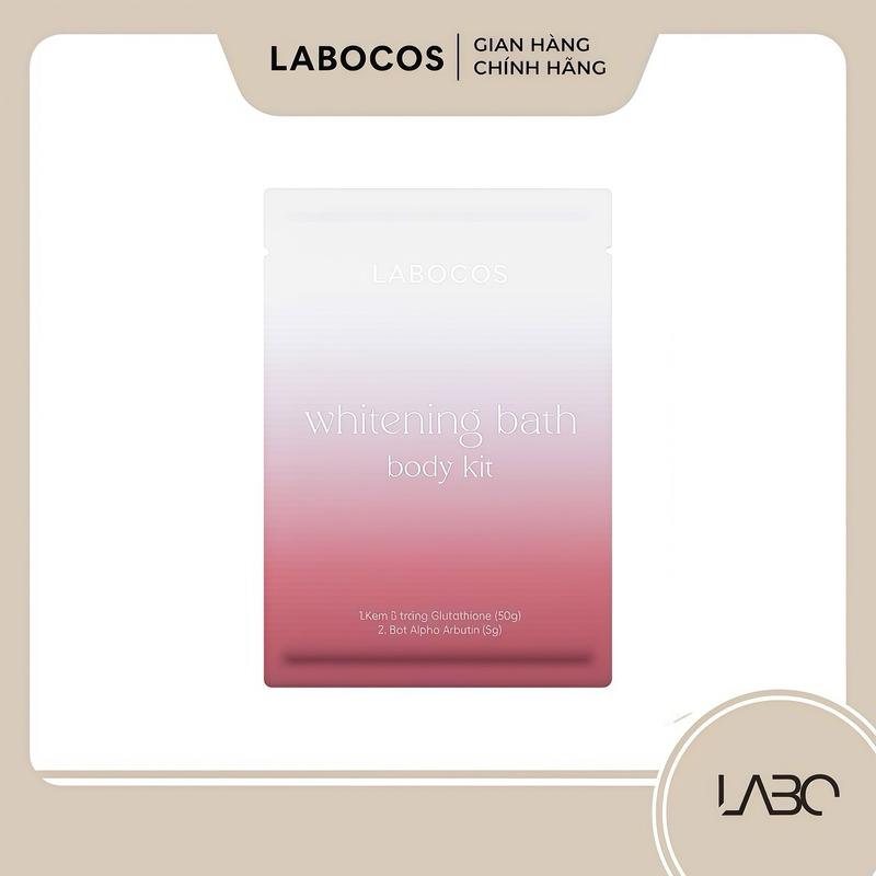 B15_ TẮM TRẮNG NHẢ NẮNG - WHITENING BATH BODY KIT LABOCOS- Kem ủ trắng Glutathione 50g & 2g Bột Alpha Arbutin