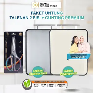 [EXCLUSIVE ISCHAINDY] TEXANIA Talenan Anti Jamur Besar Premium Stainless Steel + Gunting Premium Anti Bakteri Food Grade