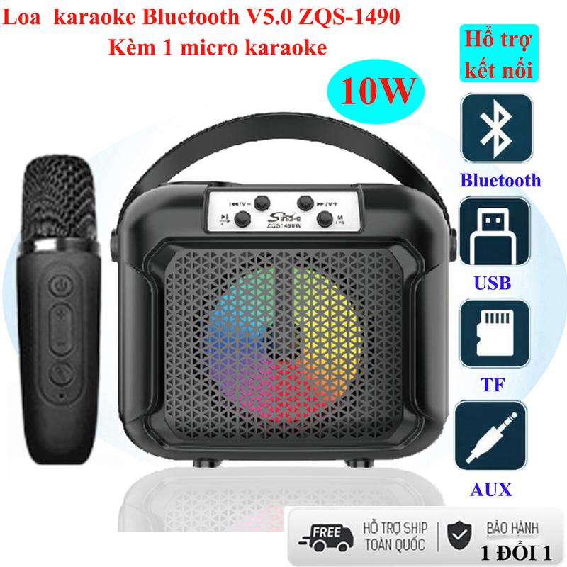 Loa Bluetooth Karaoke Mini SY8 Mẫu Mới Nhỏ Gọn Công Suất 10W - Tặng Kèm 1 Micro Không Dây - Củ loa nghe nhạc