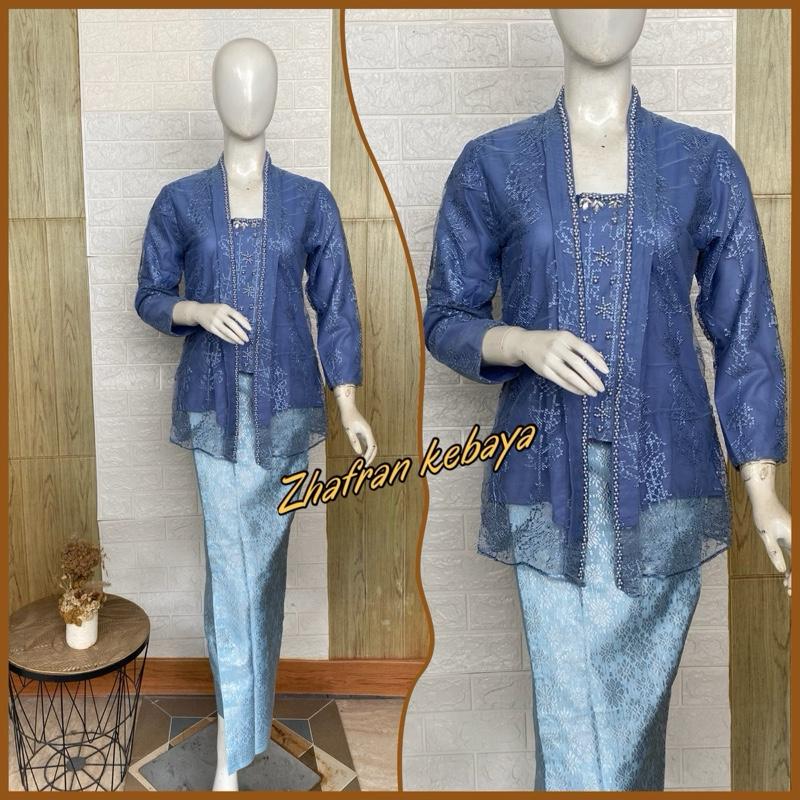 Kebaya kutubaru modern full payet bahan tulle modern (Kns) 4