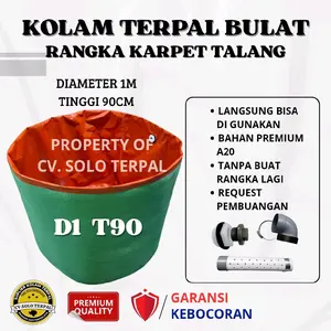 Kolam Terpal Bulat D100 T90 Kolam terpal bulat tanpa rangka Bahan A20 Korea Praktis Bisa Langsung DiPakai / Kolam Terpal bisa berdiri tanpa rangka D1 T90