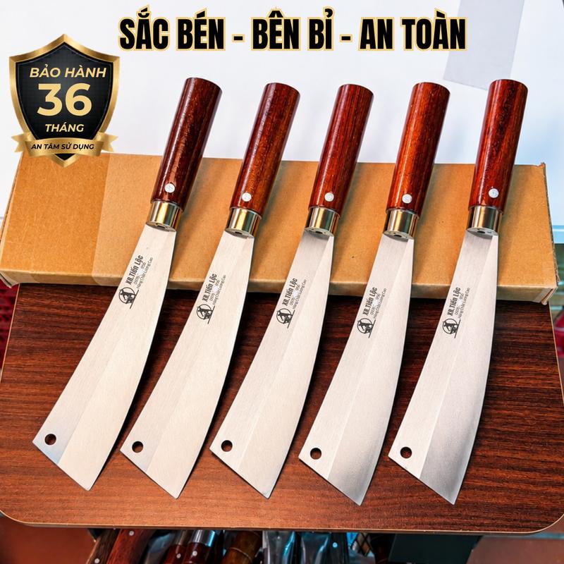 Combo Dao chặt thép trắng kháng gỉ hang thủ công truyền thống