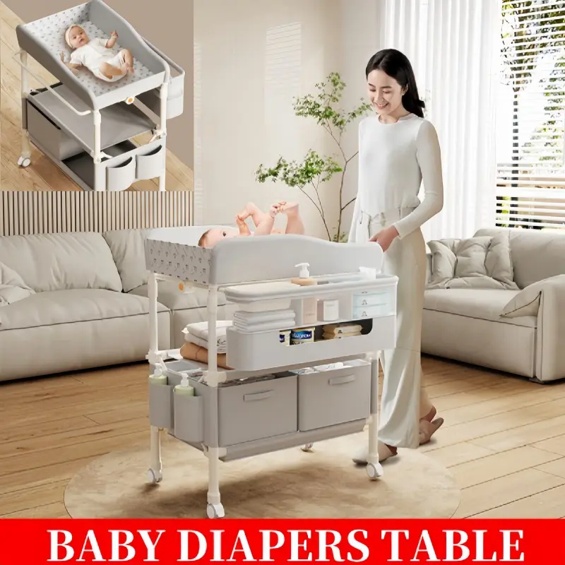 Foldable Portable Diaper Table for 0-3 Year Olds - Adjustable Baby Care Station