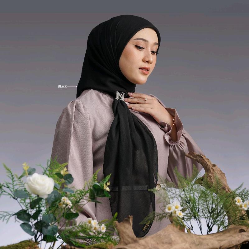 PROMO NADHEERA 037 HIJAB SEGI EMPAT POLOS PARIS TERBARU 2