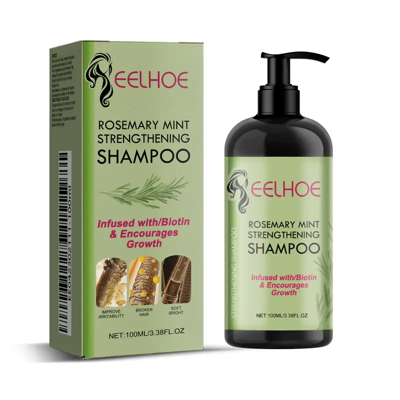 EELHOE Rosemary Mint Strengthening Shampoo 100ml Melembapkan Dan Menghidrasi Rambut Memperbaiki Rambut Kering Dan Bercabang Meningkatkan Kilau Rambut Cocok Untuk Semua Jenis Rambut obat  rambut  ngembang  biar  lurus shampoo  penghitam  uban 1