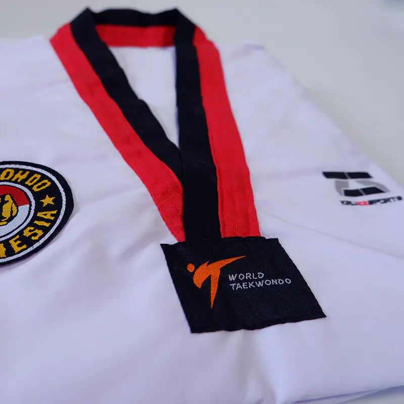 Dobok Seragam Taekwondo Drill KruZZsports Kerah Poom (Bahan Drill) 2