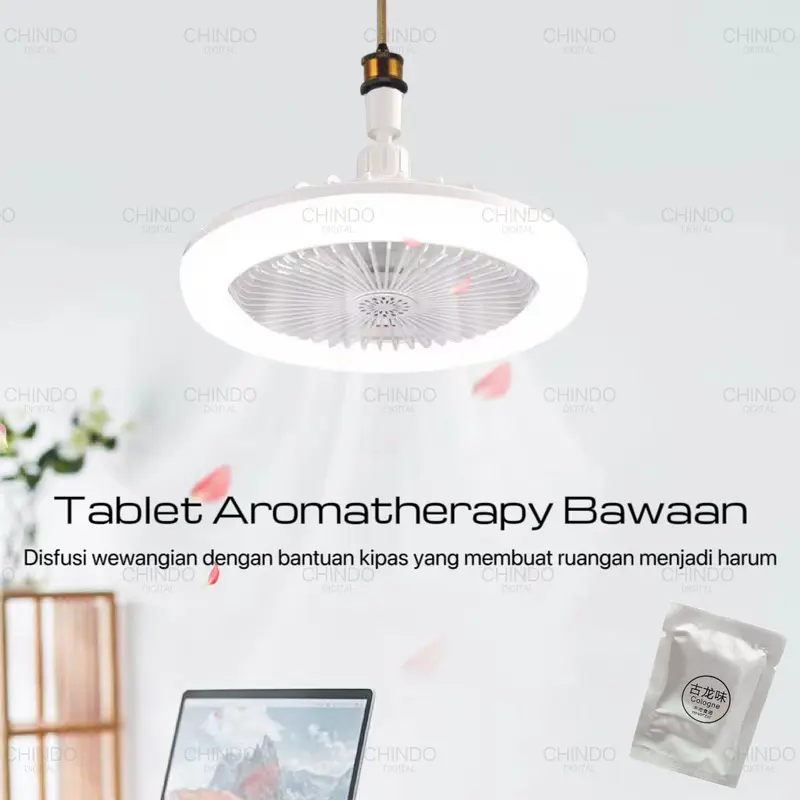 CID Lampu Kipas Angin Remote 2in1 Multifungsi Lampu Plafon Lampu Kipas LED Lampu Timer E27 5