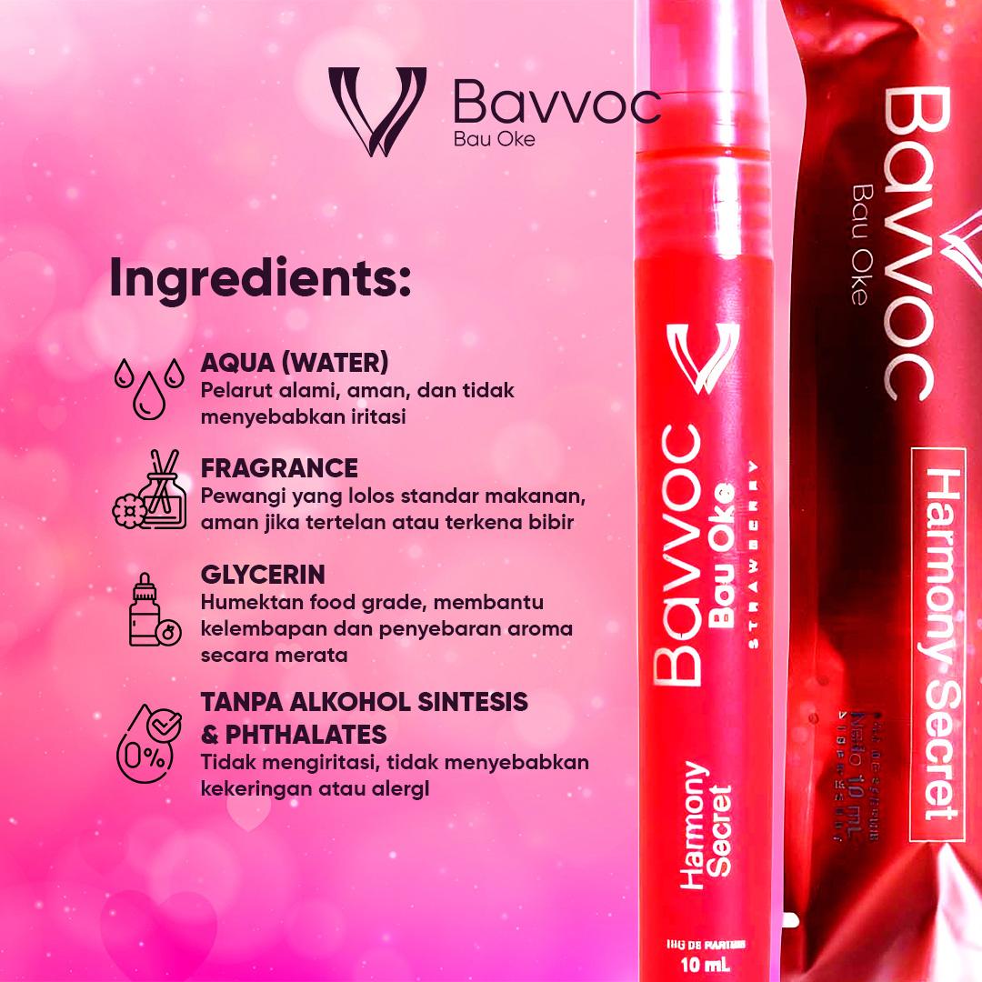 BAVVOC Feminine Perfume Spray Kewanitaan Wangi Manis Strawberry I Non Alkohol I Aman Kulit Sensitif I BPOM I Halal