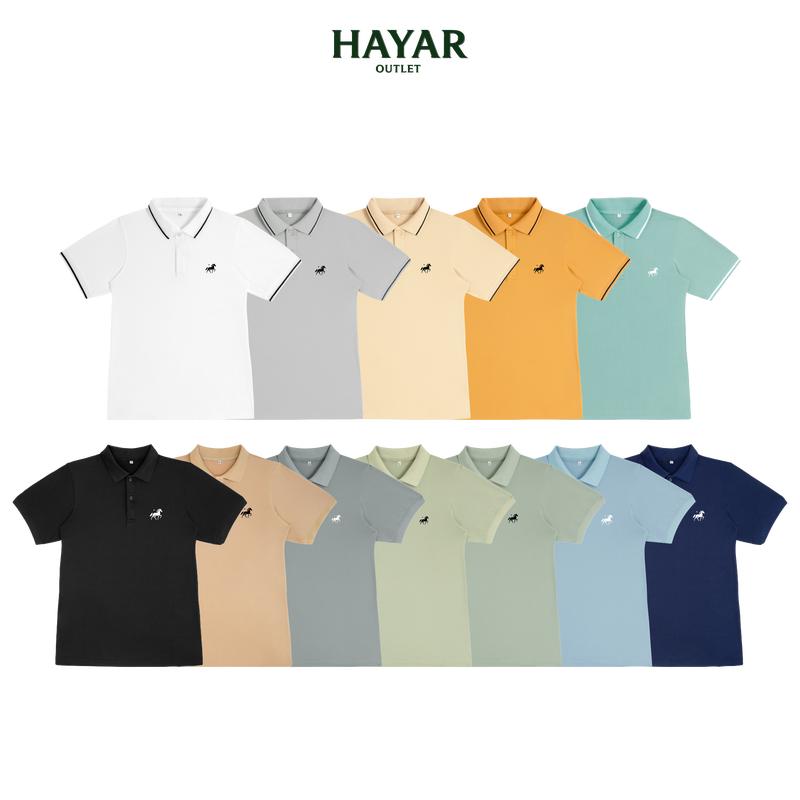 Áo polo Hayar in ngựa 2026 thoáng khí thoải mái vải poly cá sấu nam tính sang trọng thanh lịch