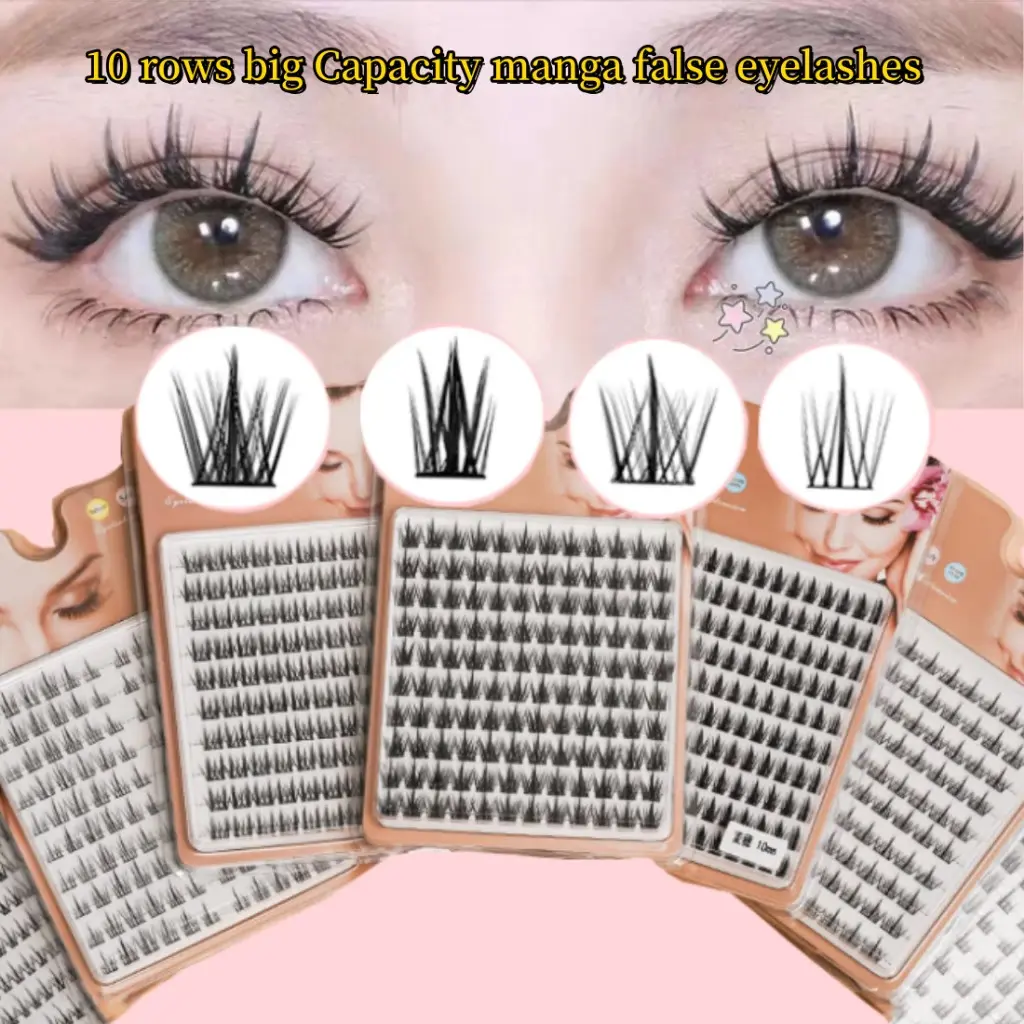 120 Clusters of Segmented Naturally Curled False Eyelashes, 10 Rows False Lashes Cat Eye Large Capacity Mixed Eyelashes Natural, Soft And Curling Long-lasting Eyelashes Extension
